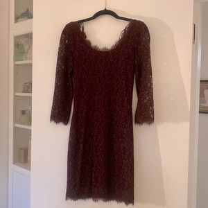 Burgundy DVF dress! Like new